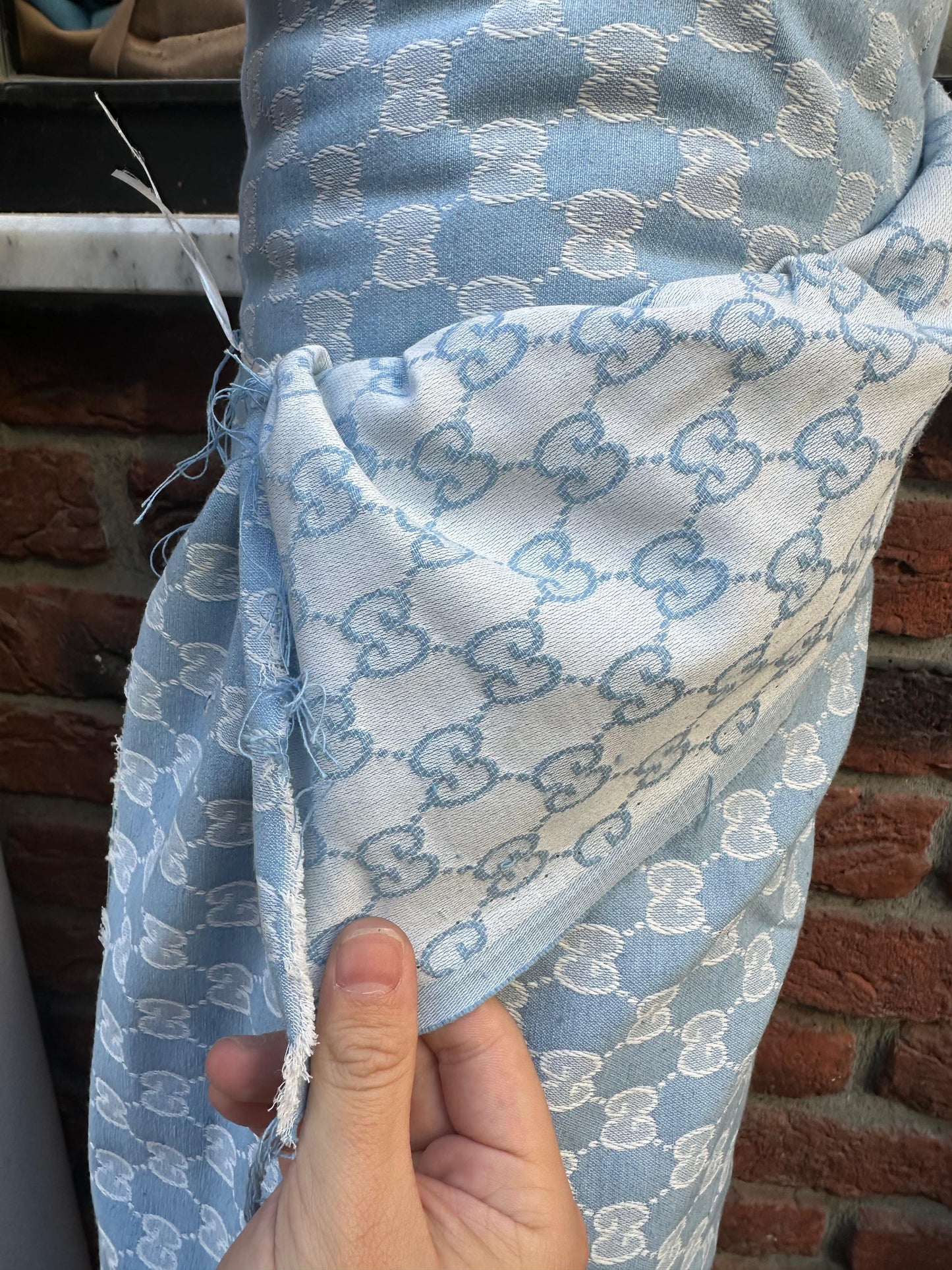 Clothing Fabric GG Blue - Lamberti Leathers