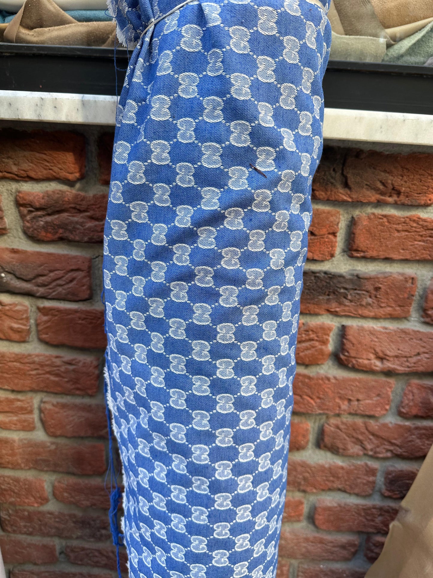 Clothing Fabric GG Navy Blue - Lamberti Leathers